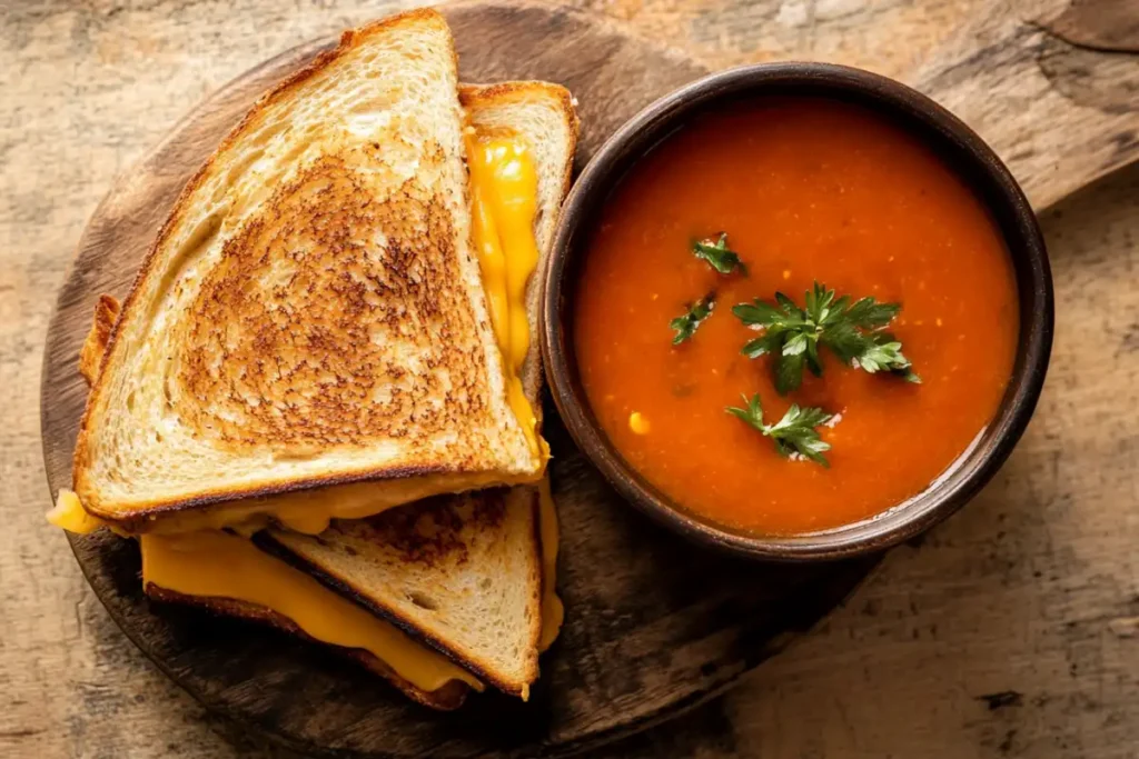 Tomato soup and grilled cheese