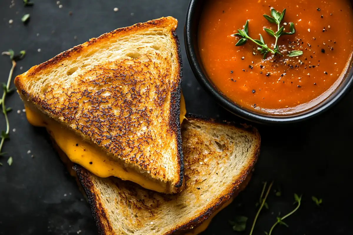 Tomato soup and grilled cheese